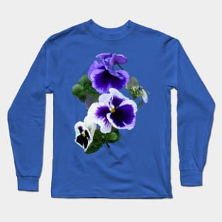 Three Purple Pansies in a Row Long Sleeve T-Shirt